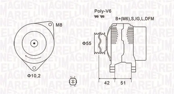 Alternator (14V, 100A) JEEP COMMANDER; TOYOTA AURIS, AVENSIS, VERSO 1.6-3.0D intre 2006-2018