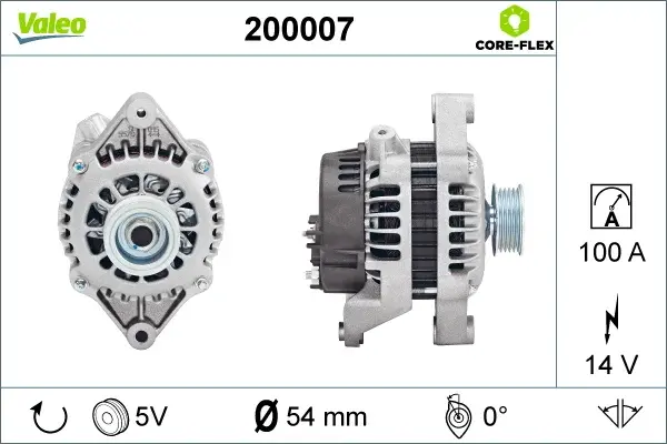Alternator (14V, 100A) potrivit OPEL ASTRA G, ASTRA G CLASSIC, ASTRA G KOMBI, COMBO TOUR, COMBO MINIVAN, CORSA C, MERIVA A, SIGNUM, SPEEDSTER, TIGRA, VECTRA C, VECTRA C GTS 1.3D-2.0 02.98-
