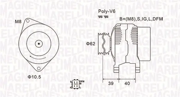 Alternator (14V, 100A) TOYOTA AURIS, COROLLA 1.4D intre 2004-2012