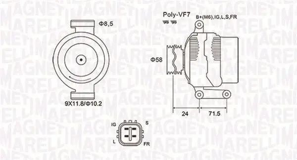 Alternator (14V, 100A) TOYOTA AURIS, COROLLA 2.0D 2.2D intre 2006-2014