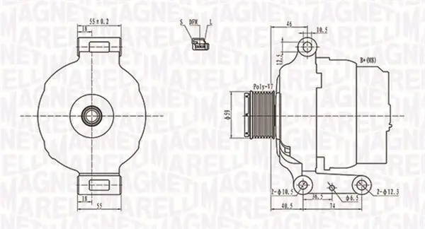 Alternator (14V, 110A) FORD TRANSIT 2.4D intre 2000-2006