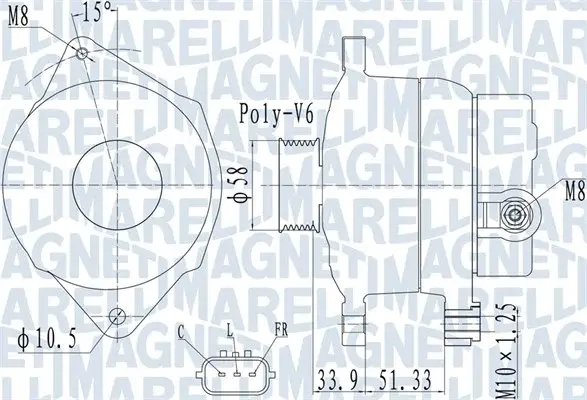 Alternator (14V, 110A) potrivit HYUNDAI I30, IX35; KIA CEE D, PRO CEE D, SPORTAGE III, VENGA 1.4-1.6LPG 12.06-