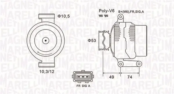 Alternator (14V, 115A) FORD FOCUS II, MONDEO III, MONDEO IV; JAGUAR X-Tip 1.8-2.5 intre 2000-2015