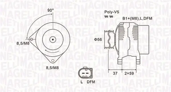 Alternator (14V, 120A) AUDI A4, A6; SKODA SUPERB I; VW PASSAT 1.9D 1.9DH 2.0D intre 1995-2008