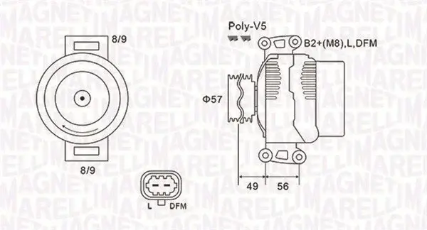 Alternator (14V, 120A) CHEVROLET ASTRA, VECTRA; OPEL ASTRA G, SIGNUM, SPEEDSTER, VECTRA B, VECTRA C, VECTRA C GTS, ZAFIRA A; SAAB 9-3, 9-3X 2.0 2.0ALK 2.2 intre 2000-2015