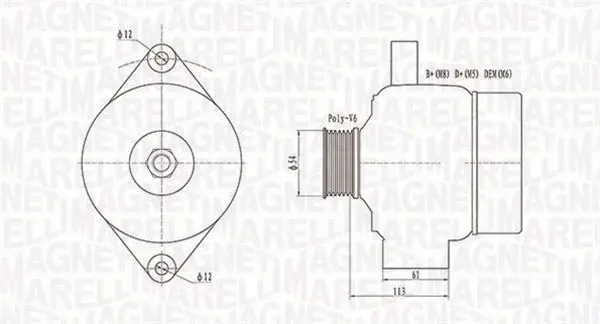 Alternator (14V, 130A) CADILLAC BLS; SAAB 9-3, 9-3X, 9-5 1.9D dupa 2004