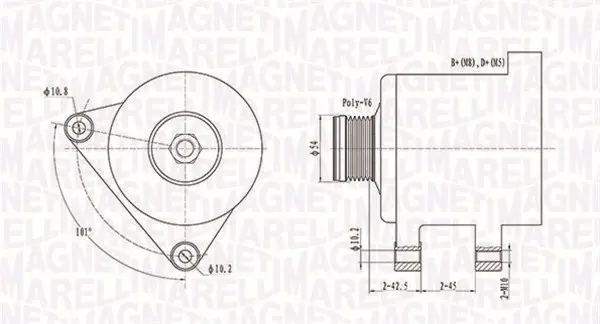 Alternator (14V, 150A) ALFA ROMEO GT; CITROEN C5 I, C8, EVASION, JUMPER, JUMPY, XSARA; FIAT DUCATO, ULYSSE; LANCIA PHEDRA; PEUGEOT 206, 307, 406, 607, 806, 807, BOXER, EXPERT 1.6-2.2D dupa 1998