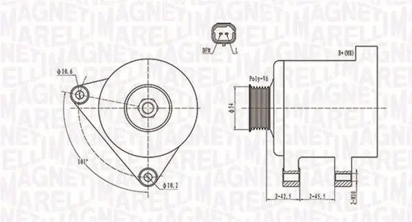Alternator (14V, 150A) CITROEN BERLINGO, C1, C2, C3 I, C3 II, C3 PLURIEL, C4, C4 I, C5 I, C5 II, C8, JUMPER, XSARA, XSARA PICASSO; FIAT ULYSSE; LANCIA PHEDRA; PEUGEOT 1007, 107, 206 1.4-2.8D dupa 1999