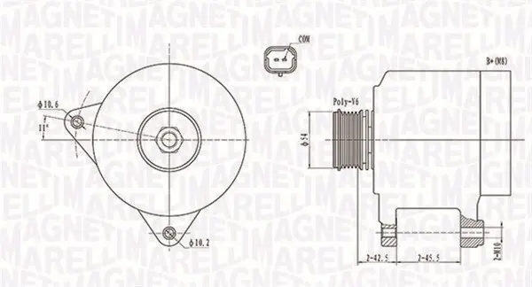 Alternator (14V, 150A) CITROEN C4 GRAND PICASSO I, C4 I, C4 PICASSO I, C5 II, C5 III, C8, JUMPY; PEUGEOT 307, 308 I, 407, 807, EXPERT, EXPERT TEPEE 1.8-2.2 dupa 2004
