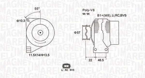 Alternator (14V, 150A) LAND ROVER DISCOVERY III, DISCOVERY IV, RANGE ROVER SPORT 2.7D dupa 2004