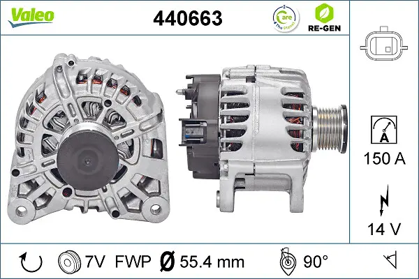 Alternator (14V, 150A) potrivit NISSAN PULSAR, QASHQAI II, X-TRAIL III; RENAULT ESPACE V, GRAND SCENIC IV, KADJAR, KOLEOS II, MEGANE IV, SCENIC IV, TALISMAN, TRAFIC III 1.2-2.0D 11.13-