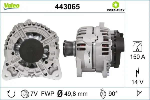 Alternator (14V, 150A) potrivit OPEL MOVANO A, VIVARO A; RENAULT ESPACE IV, LAGUNA II, MASTER II, TRAFIC II 1.9D 2.2D 2.5D 09.00-