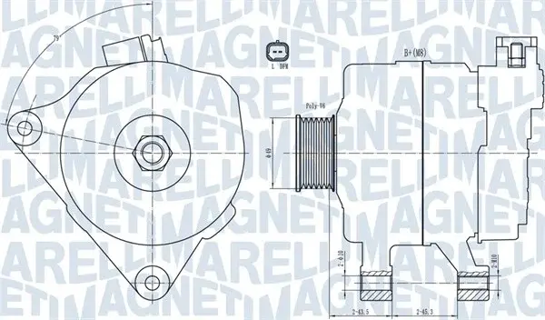 Alternator (14V, 70A) potrivit CITROEN C2, C3 I, C3 II, XSARA; PEUGEOT 207, 307 1.1-1.6 08.00-