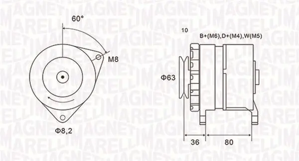 Alternator (14V, 70A) potrivit FORD ESCORT CLASSIC, ESCORT IV, ESCORT V, ESCORT VI, FIESTA II, FIESTA III, ORION III; LAND ROVER DEFENDER; LDV SHERPA 1.4-3.5 01.83-08.00
