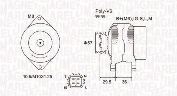 Alternator (14V, 80A) TOYOTA YARIS 1.0 intre 2005-2011