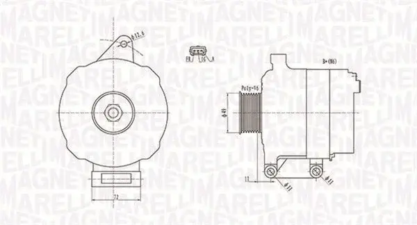 Alternator (14V, 90A) FORD FIESTA V, FUSION; MAZDA 2 1.25 1.4 1.6 intre 2001-2012