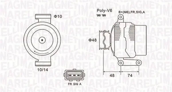 Alternator (14V, 90A) FORD FIESTA V, KA, STREET KA 1.3 1.6 intre 2001-2008