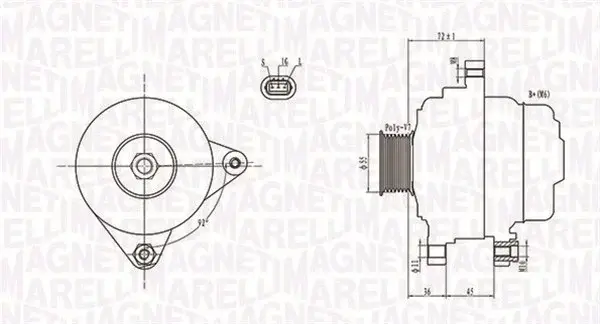 Alternator (14V, 90A) TOYOTA RAV 4 II 2.0 intre 2000-2005