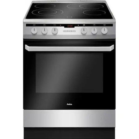 AMICA Aragaz Amica, 618CE3.434HTaKDQ Xx, Inox, 60 cm latime, vitroceramica, electric, 10 functii, 66 L