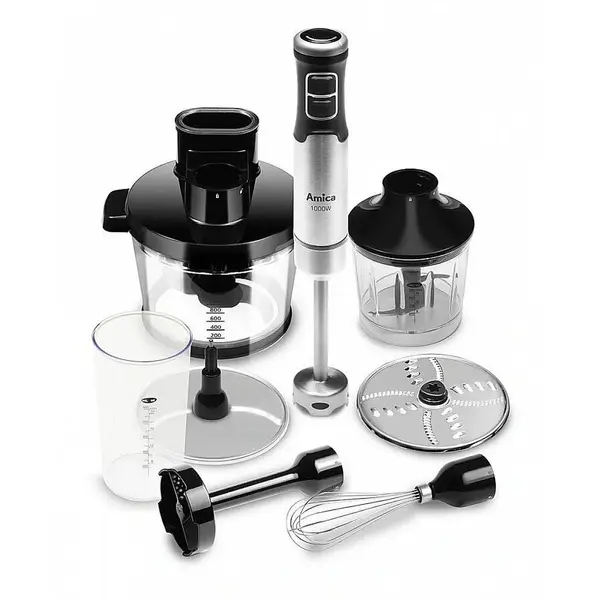 AMICA Set/blender Amica Hand BM7017, Argintiu/Negru, 1000W, 2 viteze