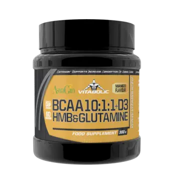 Aminoacizi pudra BCAA 10:1:1 Glutamine HMB Mango, 300g, Vitabolic