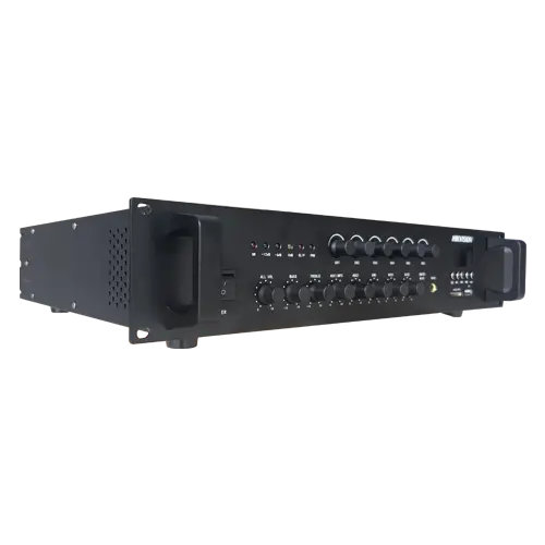 Amplificator Analog, 240W, 6 zone, 2xAUX, EMC IN, 2xMic, Bluetooth, USB, SD Card, MP3 - HIKVISION DS-QAE0A240G1-VB6
