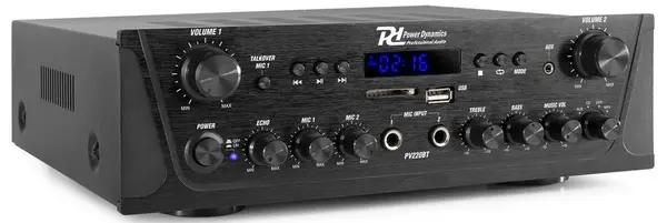 Amplificator audio Power Dynamics PV220BT, 2 canale, 2x 100W, Bluetooth, Tuner FM, USB, SD
