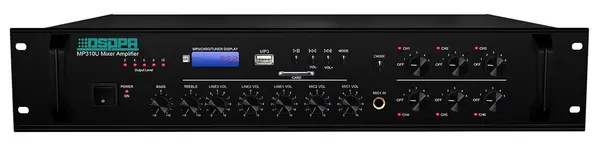 Amplificator DSPPA 120W cu 6 Zone, Public Adress pe 100V, cu USB / SD / FM / Bluetooth, 4x mic, iesire 4-16 Ohm, MP310U