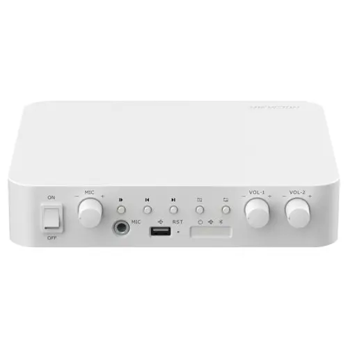 Amplificator IP doua zone, 80W, Alarma, USB, Bluetooth - HIKVISION DS-QAE1A80G1-VB