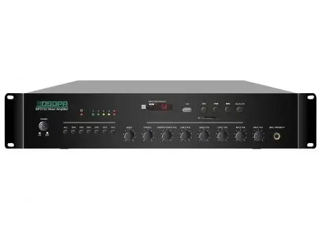 Amplificator PA 120W cu mixer, 6 zone, USB/SD/Tuner, intrari 2Mic si 3Line, 100V, MP212U