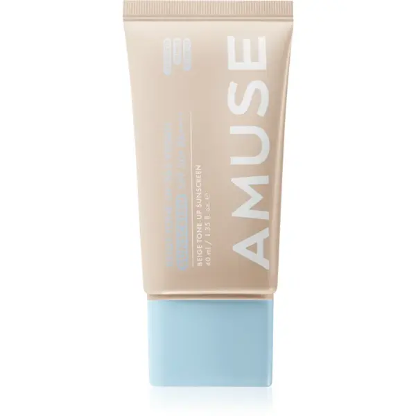 AMUSE Beige Tone-Up 365 Vegan Sunscreen fluid pentru tonifierea bronzului pentru uniformizarea nuantei tenului SPF 50+ 40 ml
