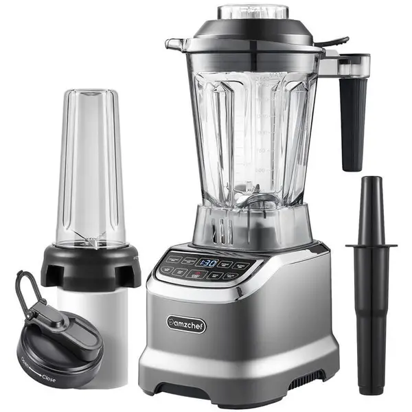 AMZCHEF Blender AMZCHEF ZM5003-GA, 1800W, 1.85 l, 600ml,26000 rpm, 4 programe smoothie, zdrobire gheata, Gri