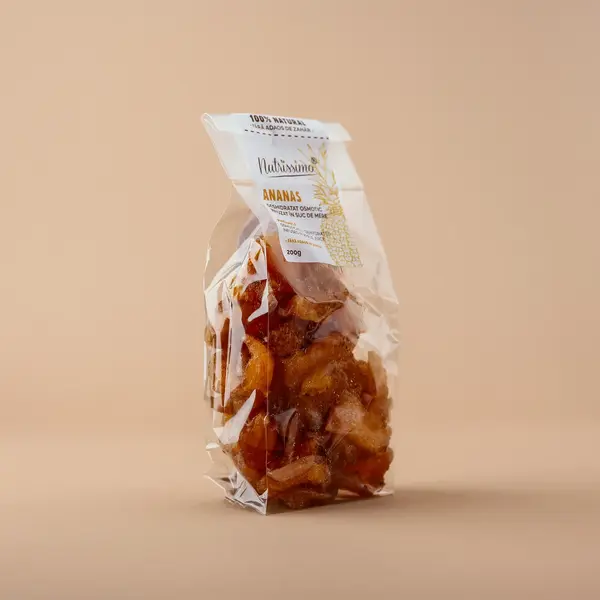 Ananas deshidratat osmotic infuzat in suc de mere 200g