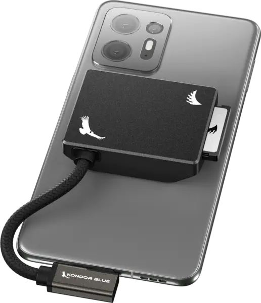 Angelbird Kondor Blue CFexpress B Recording Module (MagSafe Compatible External) Raven Black, Card reader cu MagSafe