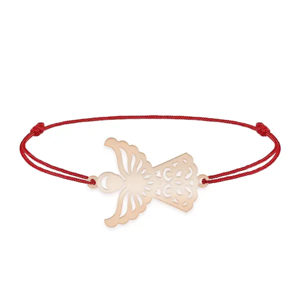 Aniela - Bratara personalizata snur ingeras din argint 925 placat cu aur roz