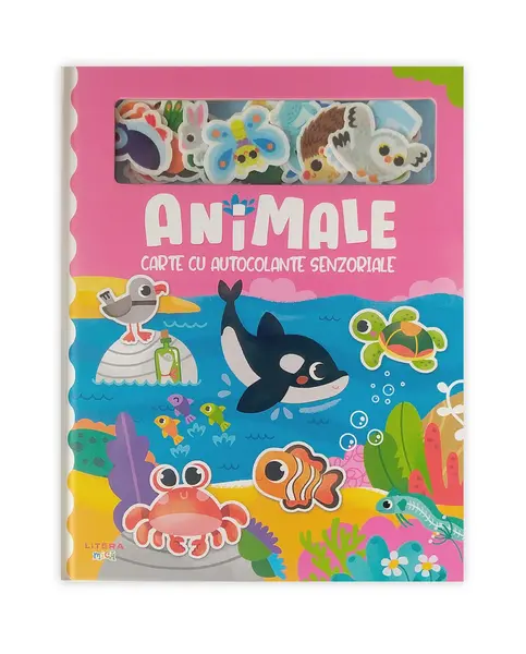 Animale. Carte cu autocolante senzoriale