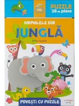 Animalele din jungla. Povesti cu puzzle/***