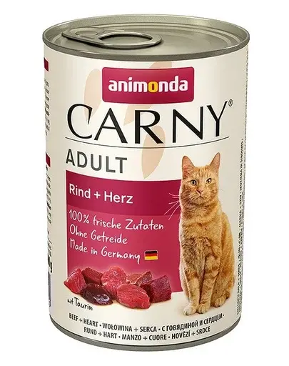 ANIMONDA Carny Adult Hrana umeda cu carne de vita si inimi pentru pisci adulte 400 gr