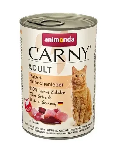 ANIMONDA Carny Adult Hrana umeda cu curcan si ficat de pui pentru pisci adulte 400 gr