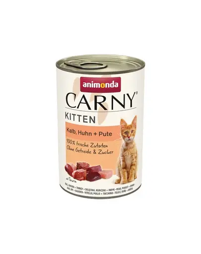 ANIMONDA Carny Kitten Veal&Chicken&Turkey 400 g Hrana pisoi, cu vitel, pui si curcan