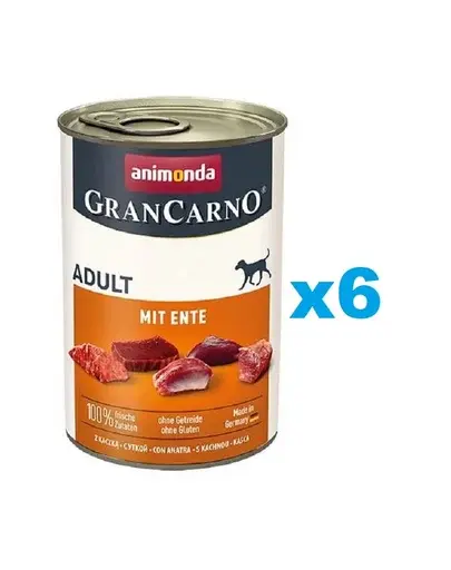 ANIMONDA GranCarno Conserve caini, cu porc si rata 6x400 g