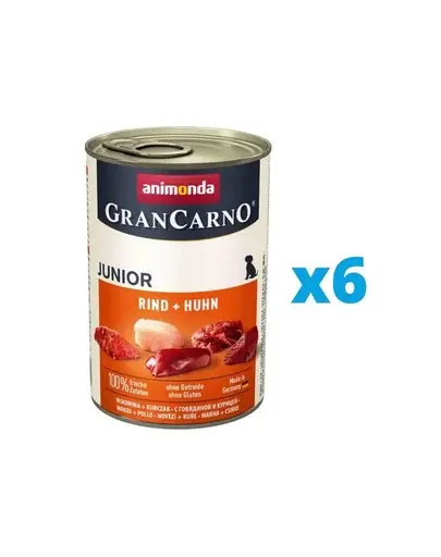 ANIMONDA GranCarno Junior zpachet conserve catei, cu vita si pui 6 x 800 g