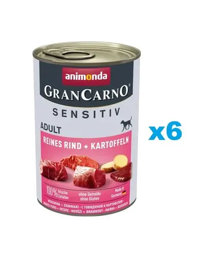 ANIMONDA Grancarno Sensitive Hrana umeda cu vita si cartofi pentru caini sensibili 6x400 g