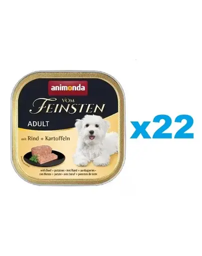 ANIMONDA Vom Feinsten Adult Hrana umeda caini, cu vita si cartofi 22x150 g