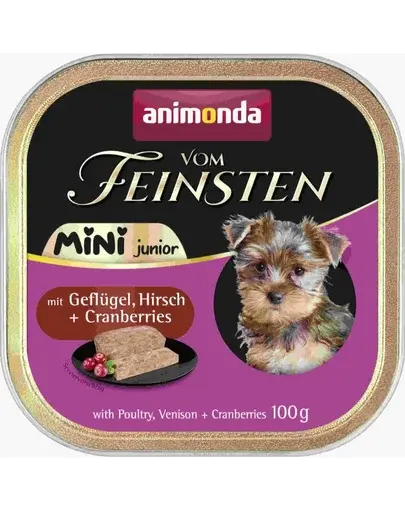 ANIMONDA Vom Feinsten Mini Junior 100g hrană umedă căței rase mici pui vânat