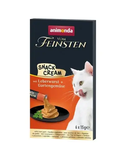 ANIMONDA Vom Feinsten Snack Cream cu pate de ficat și legume 6x15 g gustare cremoasă pentru pisici