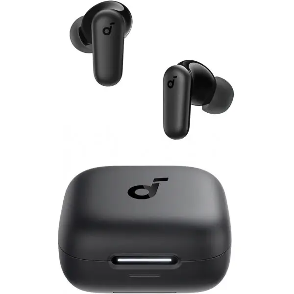 Anker Casti In-Ear Anker Soundcore P30i, Wireless, Bluetooth 5.4, Smart ANC, 2-in-1 carcasa si stand, IP54, Negru