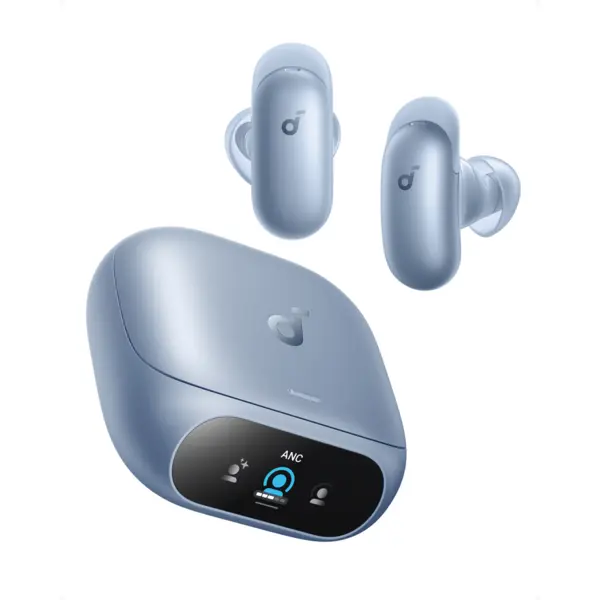 Anker Casti wireless Soundcore Liberty 5 Pro, Anker Thus™ AI Chip, Calitatea apelurilor certificata de Guinness World Records, Active Noise Cancelling, Bluetooth 6.1, IP55, Autonomie 28 ore, Albastru
