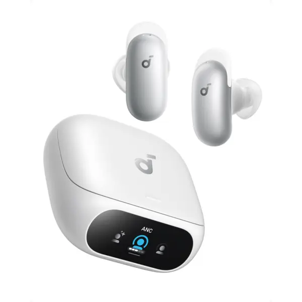 Anker Casti wireless Soundcore Liberty 5 Pro, Anker Thus™ AI Chip, Calitatea apelurilor certificata de Guinness World Records, Active Noise Cancelling, Bluetooth 6.1, IP55, Autonomie 28 ore, Alb