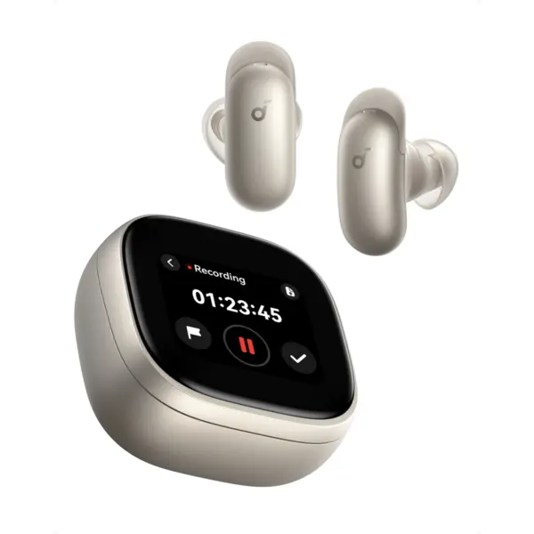 Anker Casti wireless Soundcore Liberty 5 Pro Max, Anker Thus™ AI Chip, Calitatea apelurilor certificata de Guinness World Records, Active Noise Cancelling, AI Note-Taker, Bluetooth 6.1, IP55, Autonomie 28 ore, Auriu